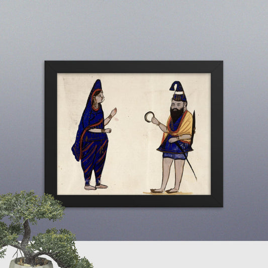 Sikh warrior and wife (Framed Print)